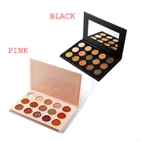 wholesale cosmetics no brand newest 15 colours matte shimmer glitter multi colored eyeshadow palette hot selling eyeshadow