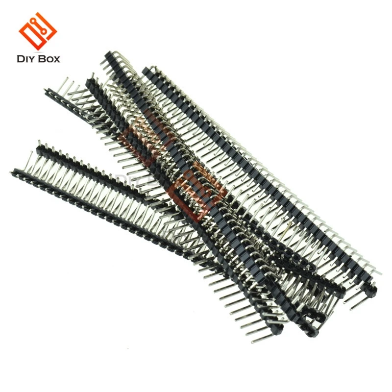 

5 шт., прямоугольный Однорядный штырьковый разъем, 40-контактный разъем 2,54 мм, ломаемый штыревой разъем, ленточный разъем, «сделай сам» для ...