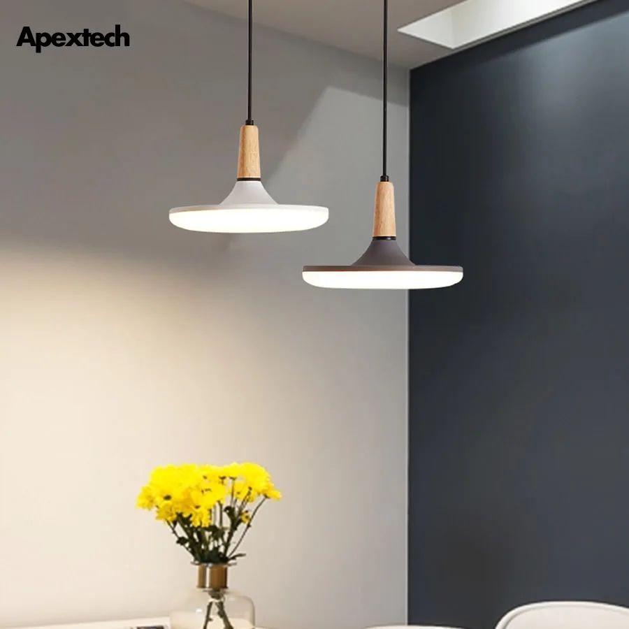 Светодиодный подвесной светильник в скандинавском стиле из дерева и