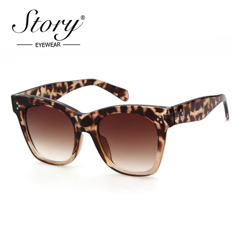 Очки солнцезащитные женские квадратные с заклепками и плоским верхом |