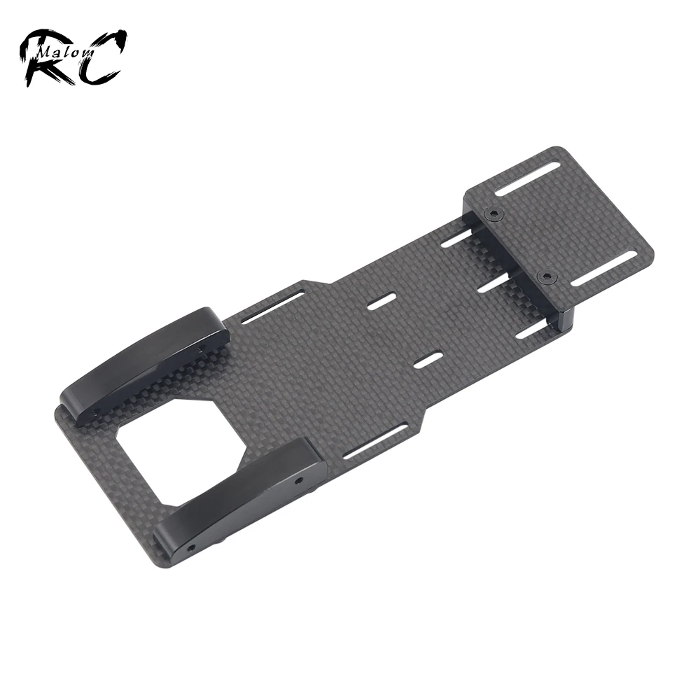 Low Center of Gravity Metal Carbon Fiber Battery Tray Adjustable ESC Mount for 1/10 RC Crawler Car Axial SCX10 II 90046 90047