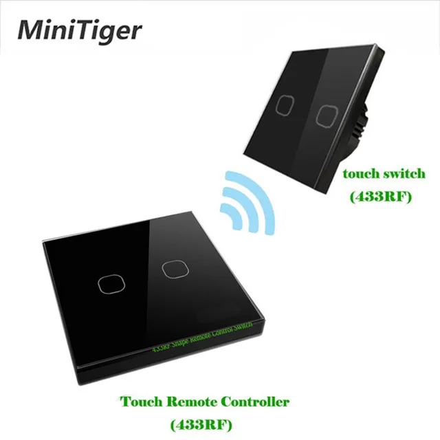 MT-S601-S02B Minitiger 433 МГц беспроводной дистанционный настенный светильник сенсорный выключатель стандарт ЕС 1 банда 2 способ беспроводной накопитель дистанционный сенсорный переключатель - Цвет: MT-S601-S02B