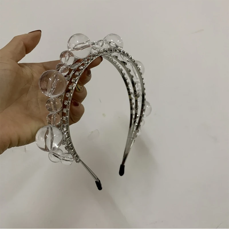 

Baroque Luxurious Jewelry Headband Multilayer Rhinestone Clear Crystal Ball Beaded Hair Hoop Ladies Wedding Prom Party M7DD