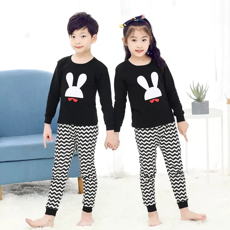 Осенняя мультяшная Пижама для девочек и мальчиков детский Рождественский