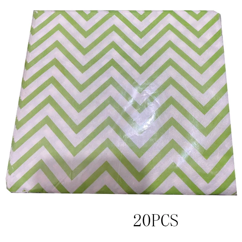

20pcs Green Wavy Napkin Decoration Anniversaire Party Supplies Paper Towel Baby Shower Happy New Year Birthday Napkins