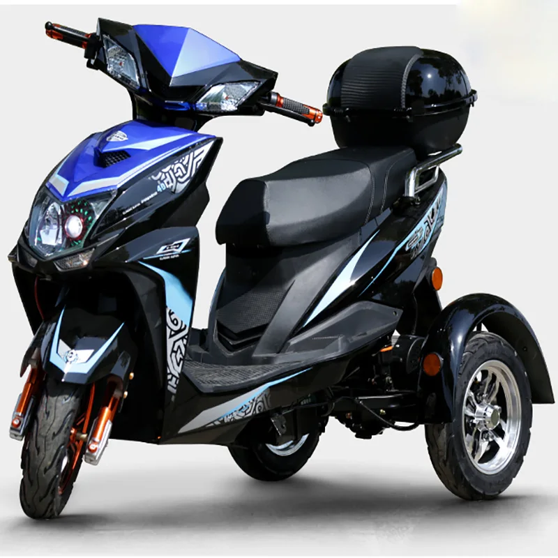 blue Электрический мотоцикл bikeThree-трехколесный мотоцикл Citycoco электрический самокат мотора 1000W 60 V/20A Байк, способный преодолевать Броды для электрического велосипеда - Цвет: blue