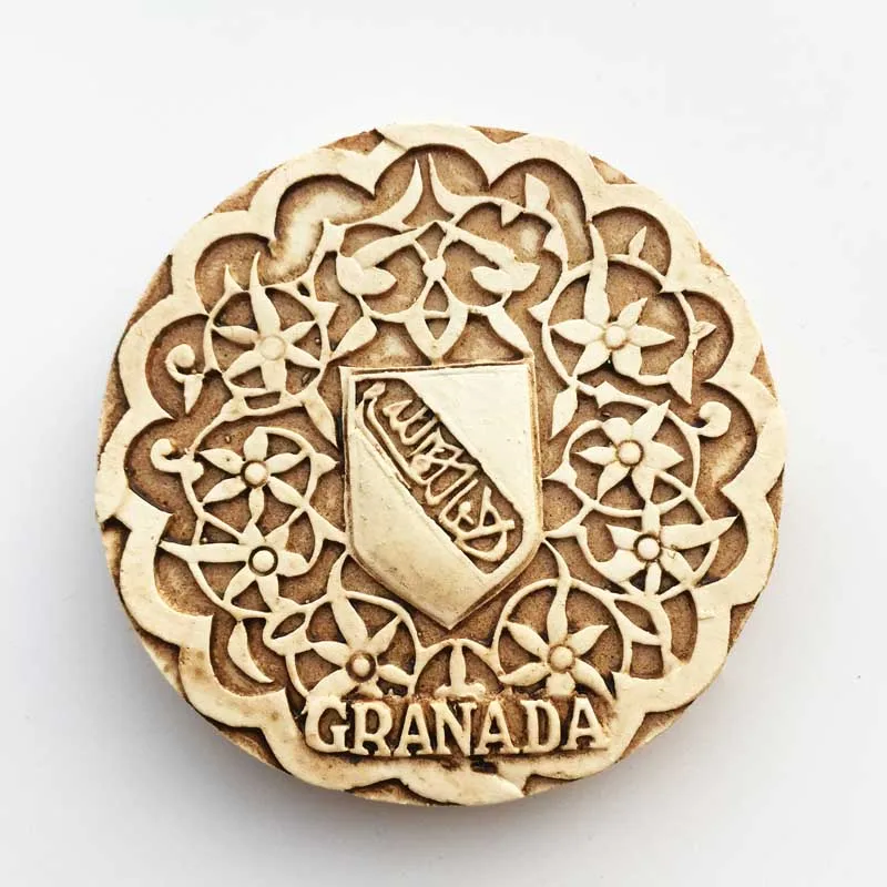 

QIQIPP Magnet refrigerator magnets for carved tourist souvenirs of Alhambra Palace, World Heritage Site in Granada, Spain