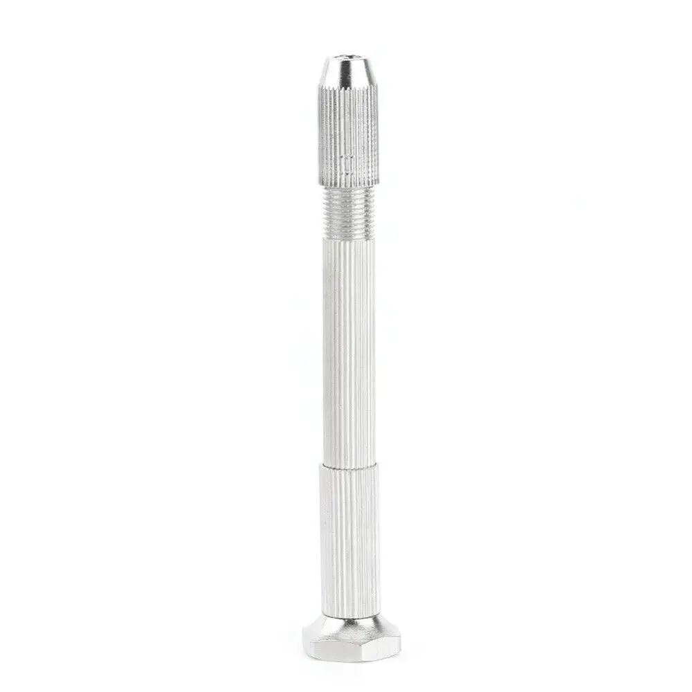 

Hand Push Drill Chuck 0.5-2mm Mini Pin Vise Tool With 10pcs HSS Drill Bit Silver