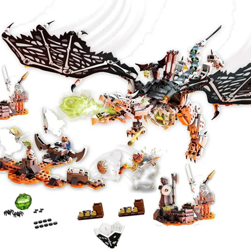 Новинка 2020 ниндзяг ТВ серия Череп волшебник Дракон сезон муха шар строительные