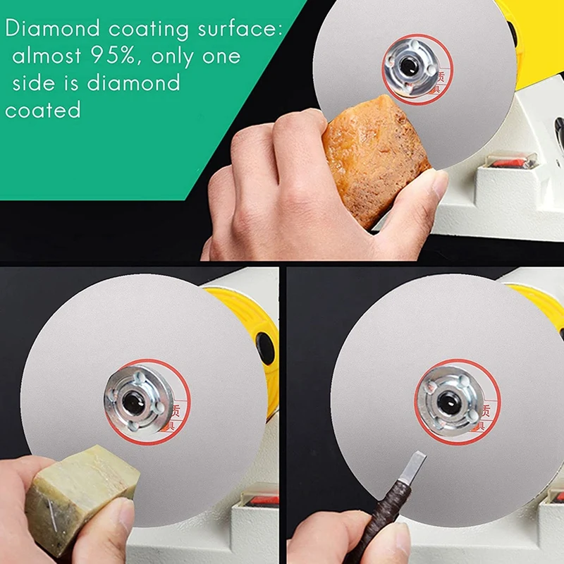 

8-Inch 180-3000 Grit Diamond Coated Grinding Polishing Disc Flat Lap Wheel Lapidary Polishing Grinding Disc