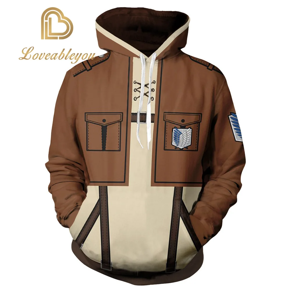 

Attack on Titan Hoodies Shingeki No Kyojin Sweatshirts Cosplay Costume Thin Jacket Coat