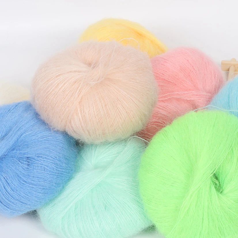 

25g Plush Mohair Yarn for Hand-Knitting Baby Yarn Crochet String Soft Threads Balls Of Wool DIY Shawl Scarf Knitting Needles