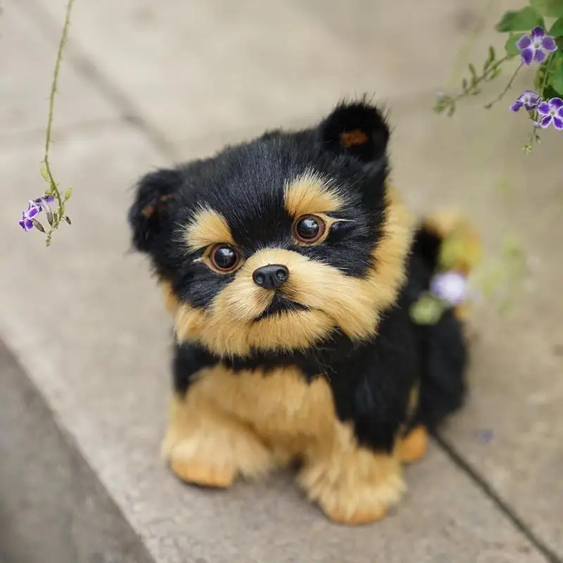 

1 шт., симуляция собаки йоркширского терьера, настольная игрушка, игрушка йоркширского терьера, Реалистичная плюшевая милая собака J9M6