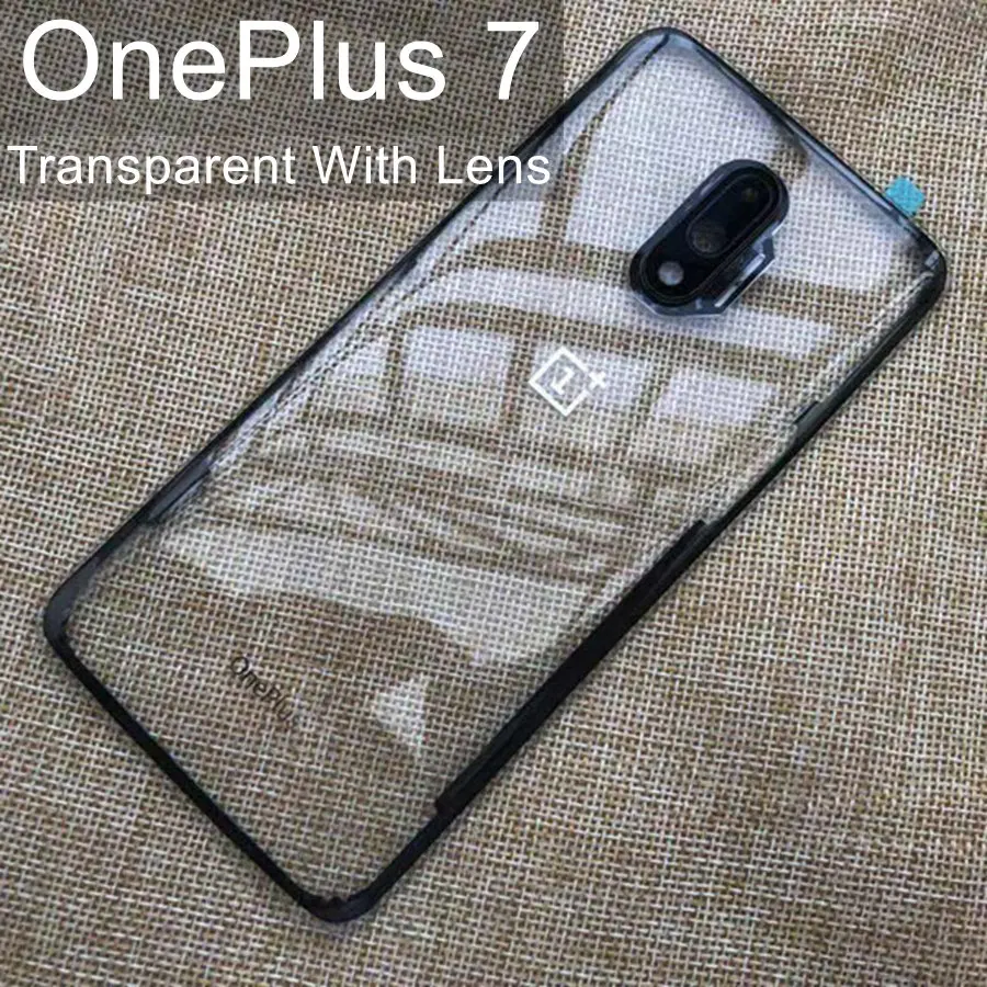 7 Transparent Заднее стекло Oneplus 6 6T 7 Pro крышка батареи Oneplus 6 задняя дверь Корпус чехол Oneplus 6T 7 Pro крышка батареи с объективом камеры - Цвет: 7 Transparent