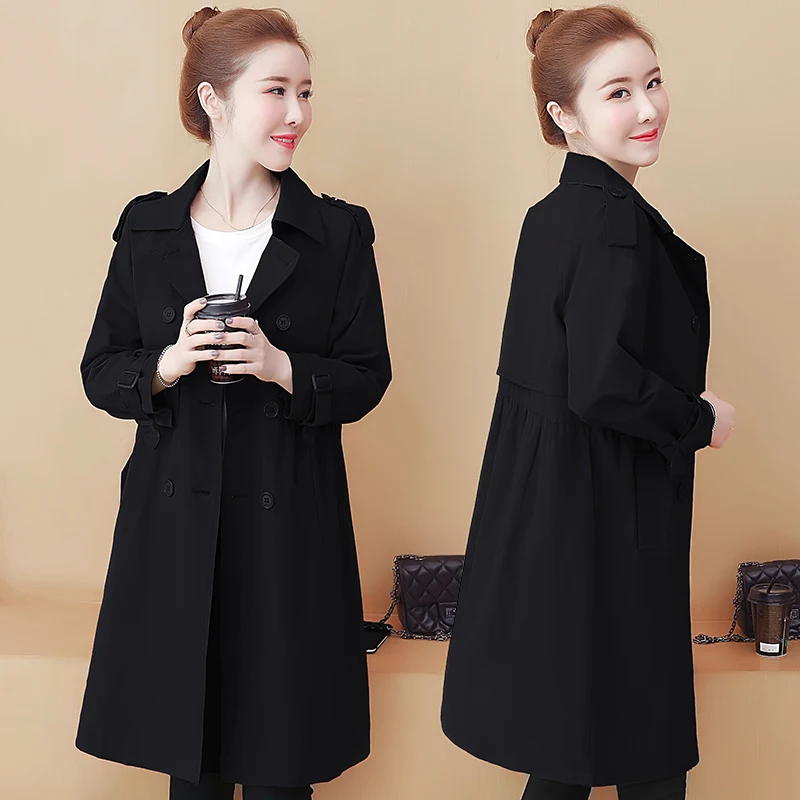 Тренчкот женский однотонный ветровка с длинным рукавом модель W1818 большого