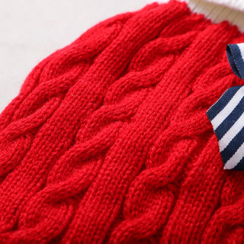 Одежда для домашних животных галстук-бабочка в морском стиле клетчатый свитер