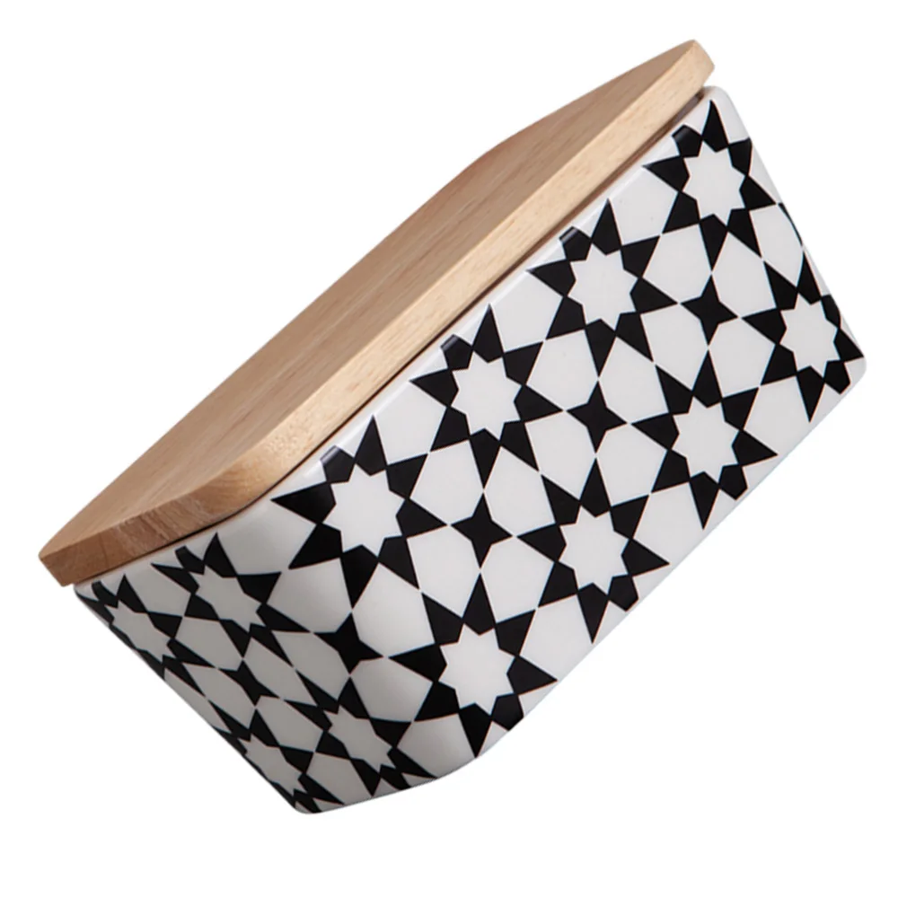 1 шт. керамический контейнер для масла с деревянной крышкой | Дом и сад