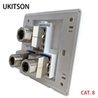 Розетка с 3 портами CAT.8 LAN, 40 Гбитс, разъем Ethernet для быстрой передачи данных CAT8 RJ45 Keystone Jack, лицевая панель 86x86 мм