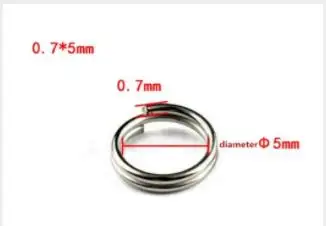 0.7 X 5mm 20 шт./лот, рыболовные кольца из нержавеющей стали, раздельные кольца, высокое качество, крепкое твердое кольцо, приманка, соединительное кольцо, аксессуары для рыбалки - Цвет: 0.7 X 5mm