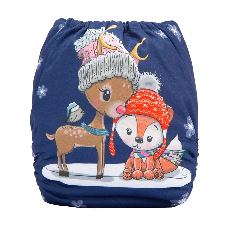 Pa&ntilde;al de Tela con estampado navide&ntilde;o y Halloween para beb&eacute;, pantalones de entrenamiento ajustables e impermeables, respetuoso con el medio ambiente-3