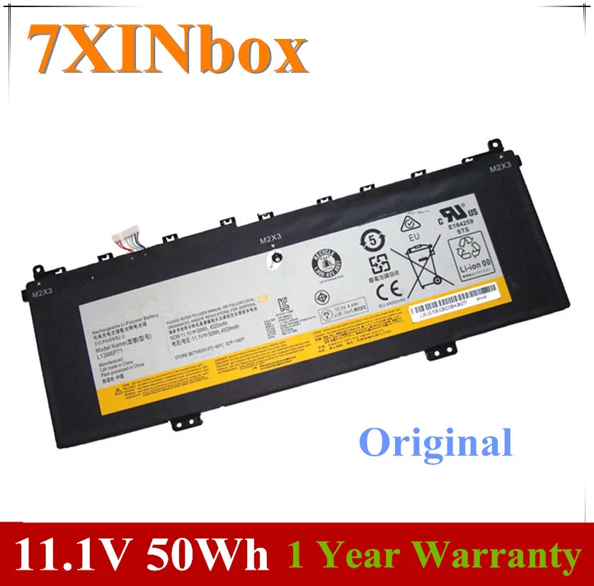 

7XINbox 11.1V 50Wh 4520mAh Original L13M6P71 Laptop Battery For Lenovo IdeaPad Yoga 2 13 Series Tablet L13S6P71 31CP469/81-2