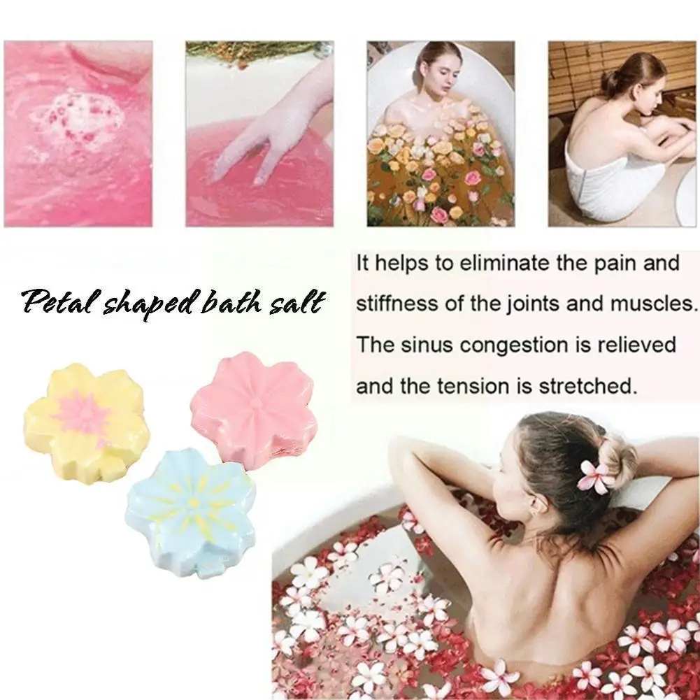 

Random Color 65g Natural Skin Care Petal Shaped Bath Salt Bomb Exfoliating Moisturizing Bubble Bath Bombs Ball For Adult Ki I4t5