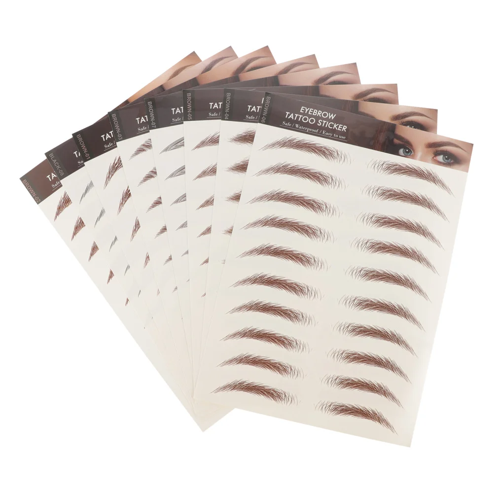 

8 Sheets Stickers Waterproof Eyebrows Stickers Beauty Stickers