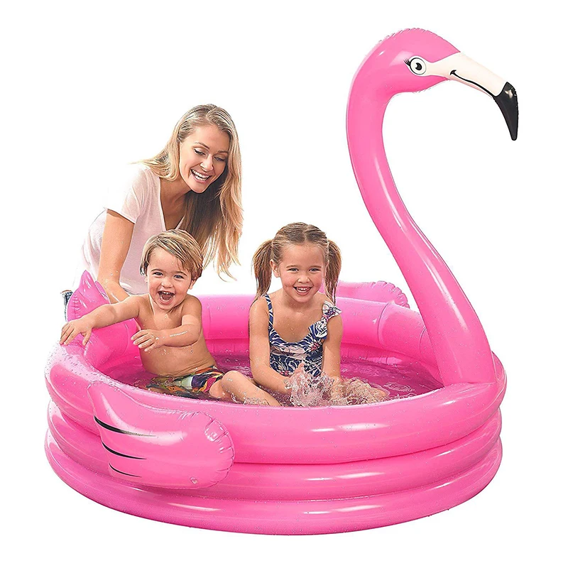 Детский пластиковый надувной бассейн фламинго Белый лебедь детский из ПВХ