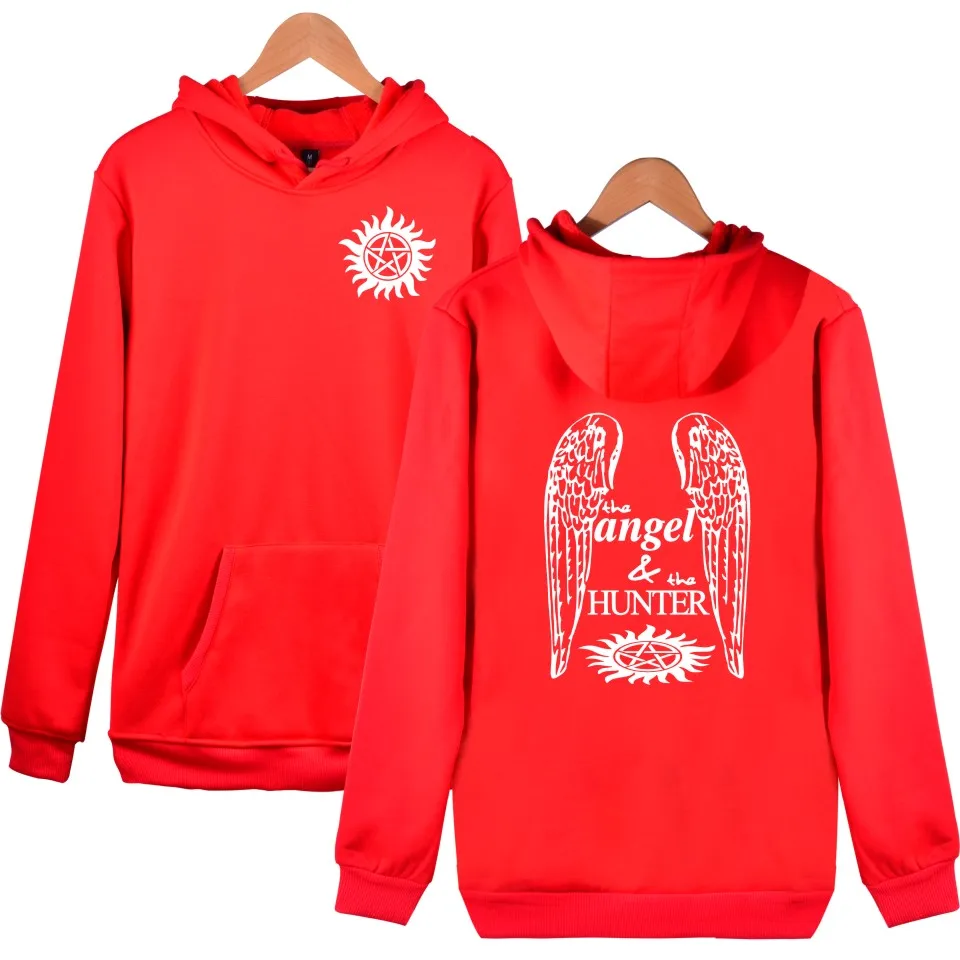 

2021 Brand Design Supernatural Angel And Hunter Hoodies Men Women Hot Sale Supernatural Sweatshirts Popular Teen Cothing tops