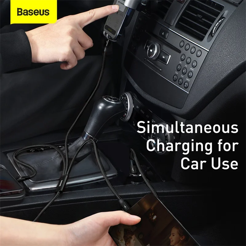 Baseus PD 20 Вт USB Type C кабель для iPhone 12 Pro Max 3 в 1 USBC Быстрая зарядка зарядный Xiaomi Samsung Micro