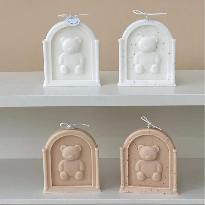 

Framed Bear Candle Silicone Mold for Handmade Desktop Decoration Gypsum Epoxy Resin Aromatherapy Candle Silicone Mould