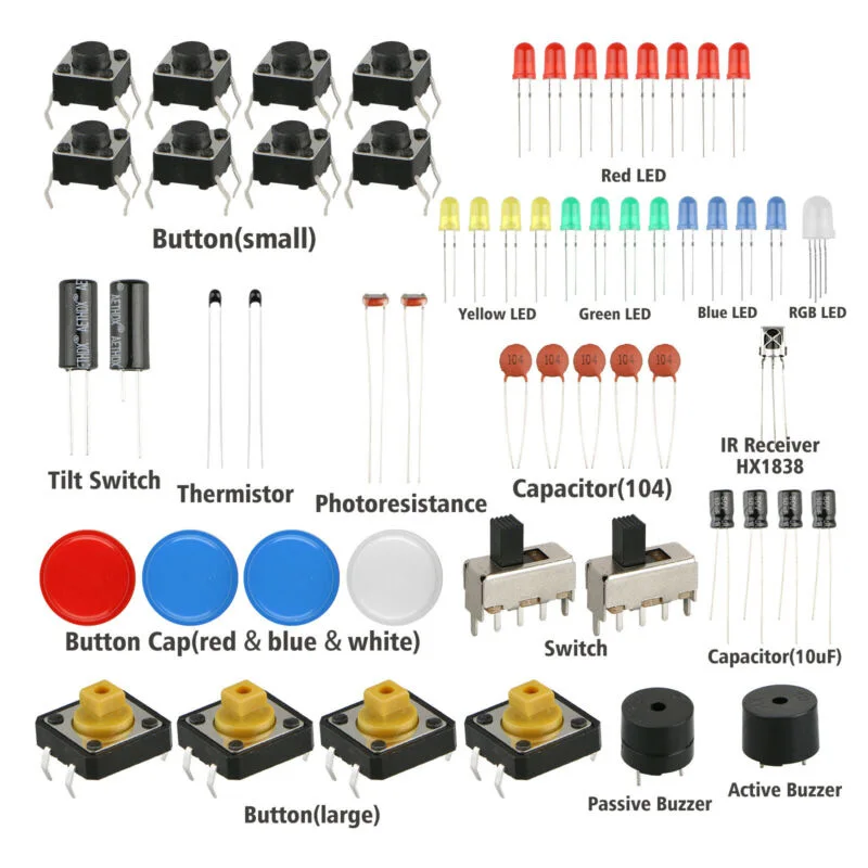

Electronic Starter Learning Kit Component Beginner 9.06x6.3x2.36inch Set