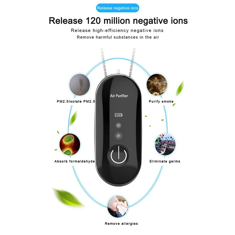 

Simplicity Personal Wearable Mini Portable Car Oxygen Bar Negative Ion Generator Hanging Neck Air Purifier