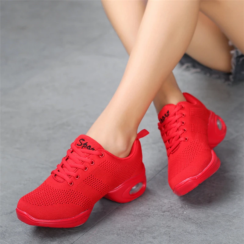 Спортивная обувь для современных джазовых танцев, дышащая танцевальная обувь с мягкой подошвой, женские кроссовки для тренировок, фитнеса, ... от AliExpress WW
