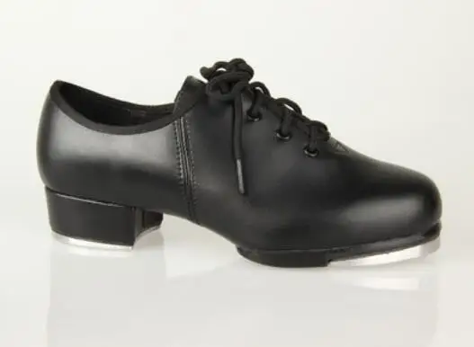 Classic Clogging Tap Shoes For Men And Women Lace Up Human Leather Middle Heel Jazz Shoe Size EU34-EU45 | Спорт и развлечения