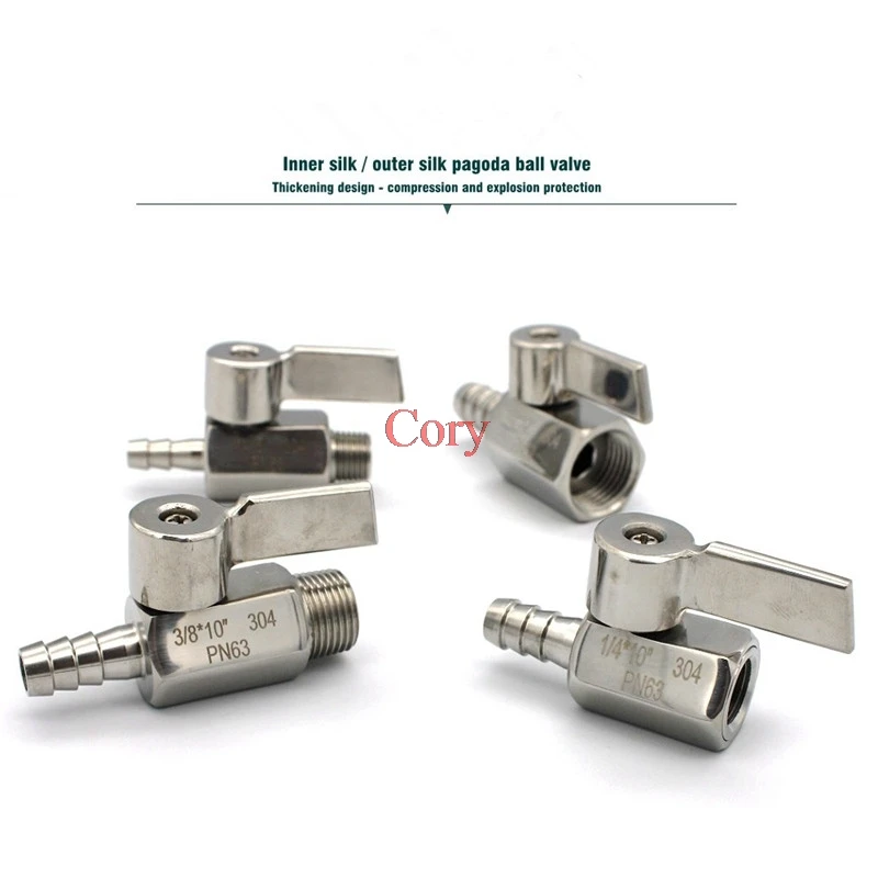 1 шт. мини шаровой клапан из нержавеющей стали 1/8 &quot1/4&quot 3/8 &quot1/2&quot BSP Женский