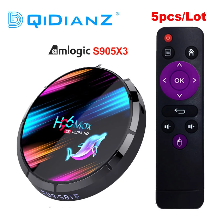 5 шт./лот H96 max x3 Android TV Box HD 8K H96MAX S905X3 9 0 телеприставка PX X96 AIR A95X F3 HK1 Box|ТВ-приставки и