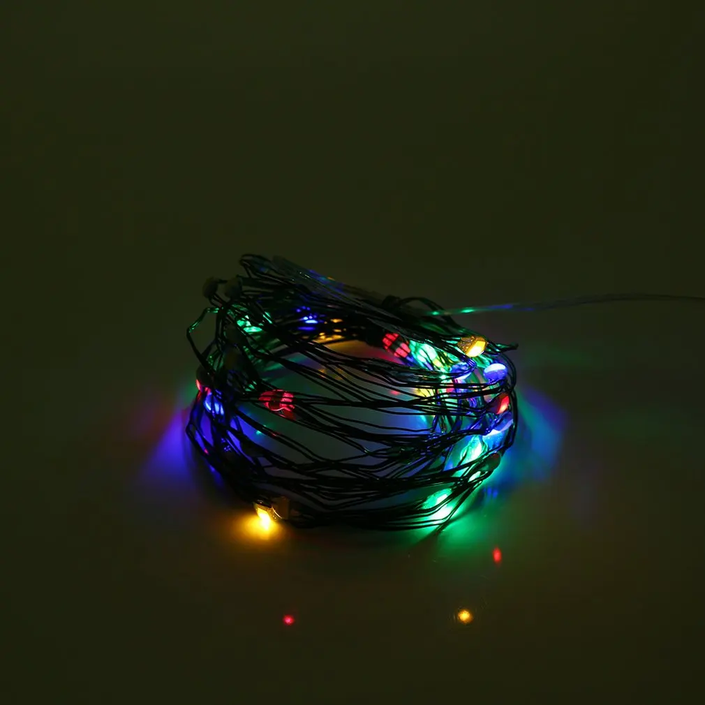 Three-Line Multicolored Dark Green Line Voice Control 3Aa Waterproof Remote Battery Box Light String | Лампы и освещение