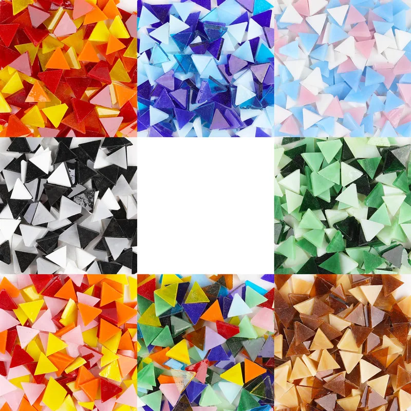 170pcs(100g/3.52oz) Mica Mosaic Tiles Mixed Color Triangle Glass Tile Beautiful Colored DIY Mosaic Crafts Making Materials images - 6