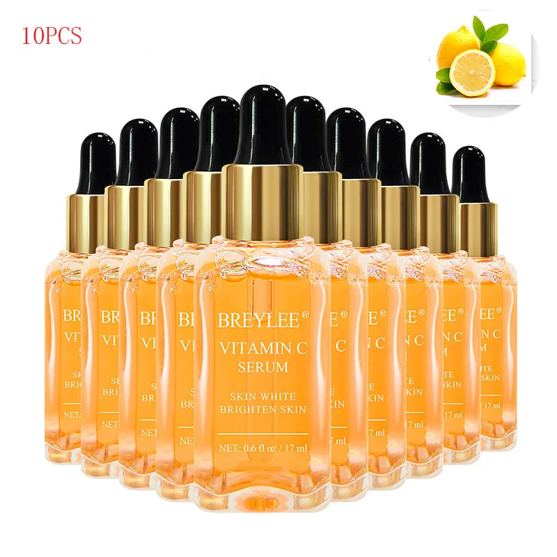 

10PCS Vitamin C Whitening Serum Face Facial Brighten Skin Fade Dark Spots Freckle Skin Care Anti Remove Melanin Liquid