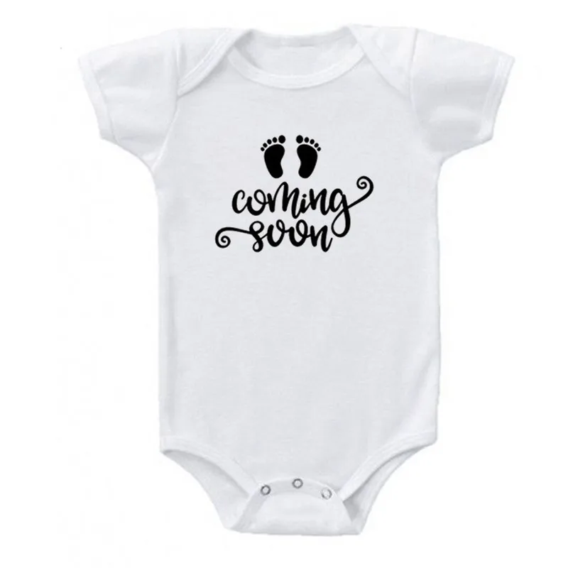 Боди для новорожденных с надписью Coming Soon хлопковый боди короткими рукавами