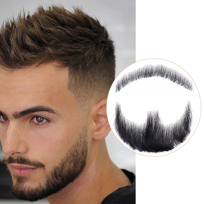 DIFEI Synthetic Man's Fake Beard Is Invisible In Men's Heat-resistant Beard Wig For Daily Wear Weaving Props Fake Beard