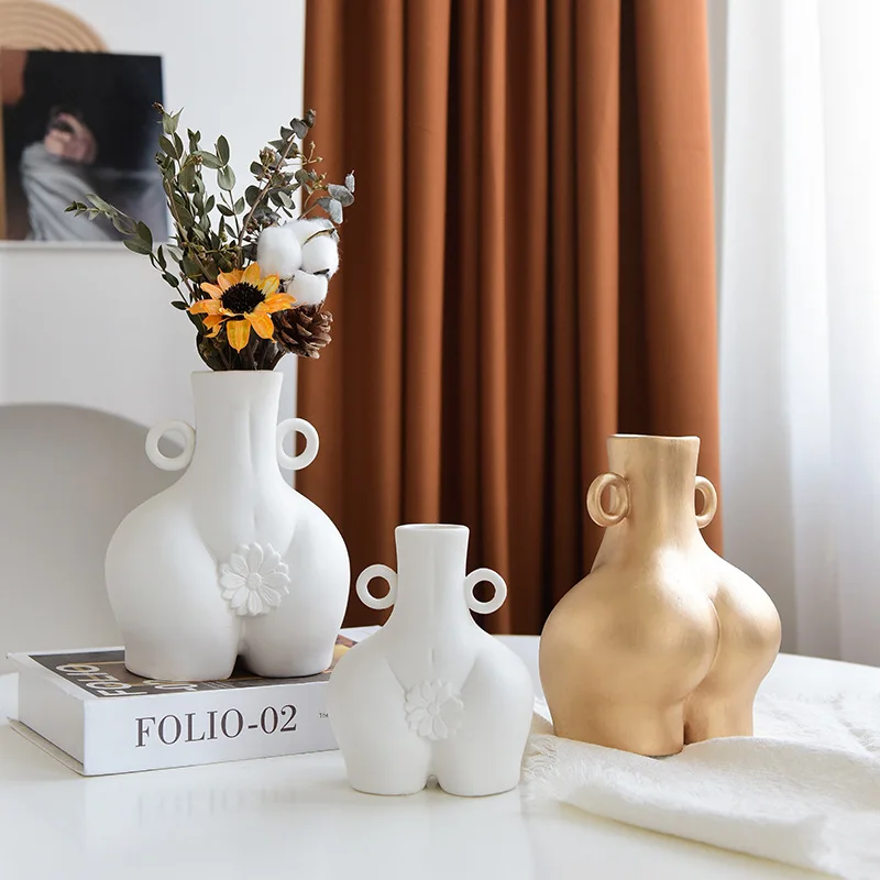 

Ceramic Vase Home Decoration Decoration Female Body Art Gift Living Room Desktop Decoration Butt Body European Color Glaze