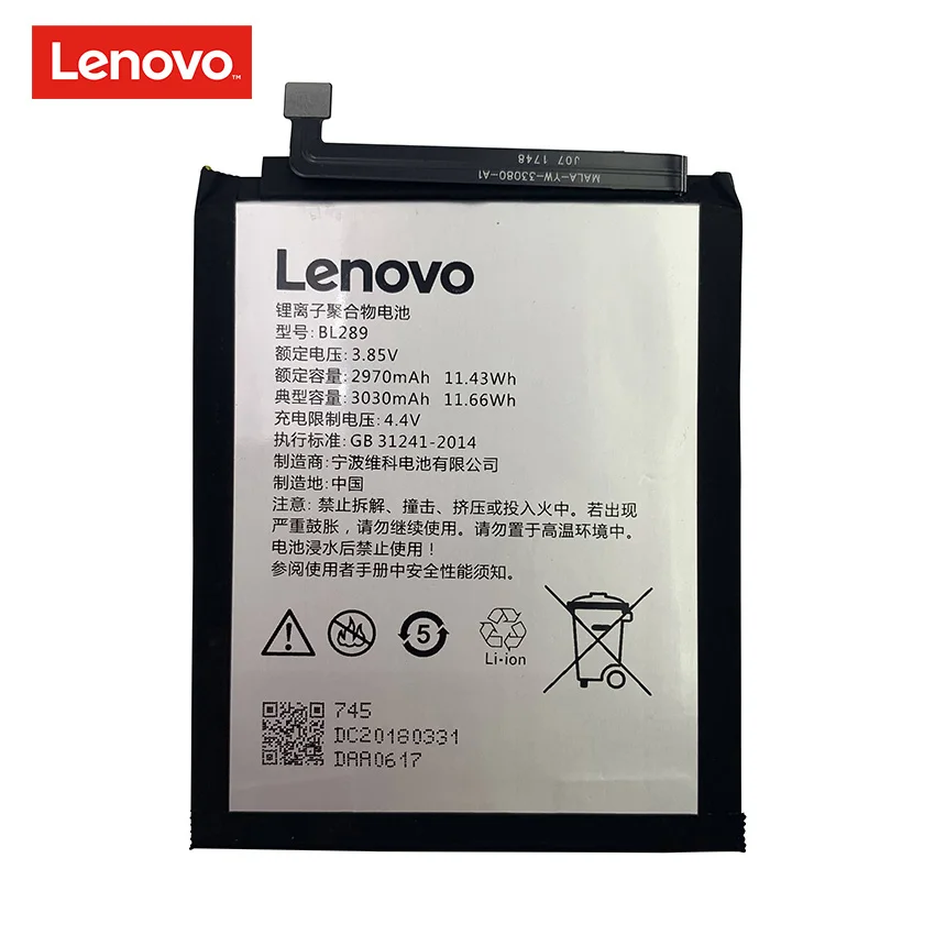 100 original 3030mah bl289 battery for lenovo k5 play l38011 mobile phone replacement batteries bateria free global shipping