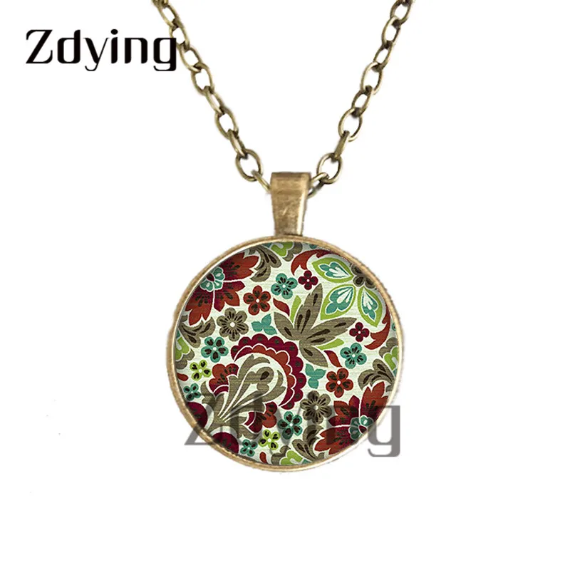 Цепочка с подвеской в виде цветка мандалы стиле ретро|Ожерелья подвеской| |