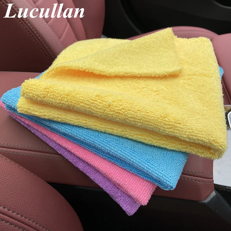 

Lucullan 350GSM 16inx16in Colorful Microfiber Detailing Towels For Removing Polishes Sealants Glaze and Interior Cleaning