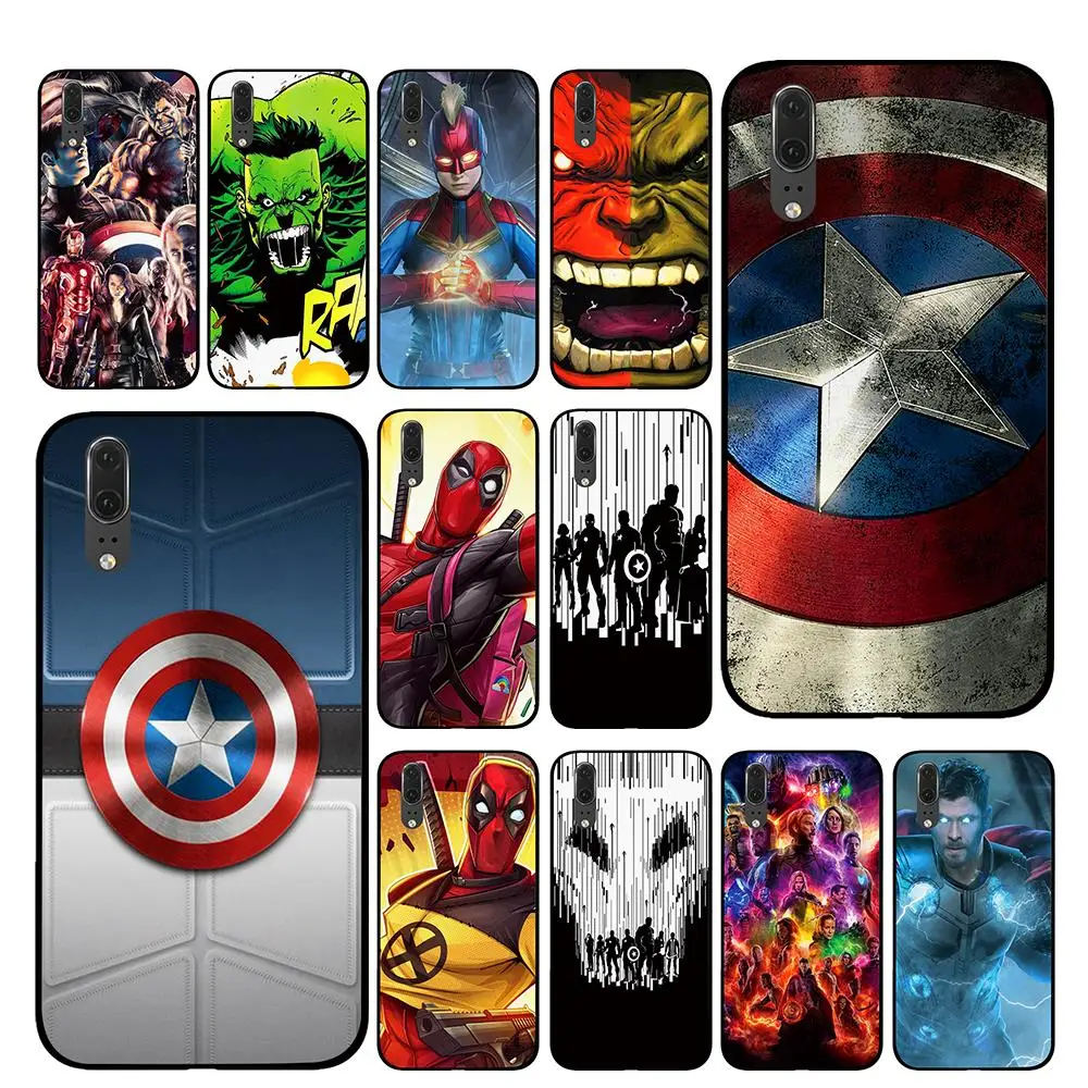 Для Marvel логотип роскошные телефонные чехлы для Huawei Honor V9 V10 8 9 10 8X 5A 7A 5X Play