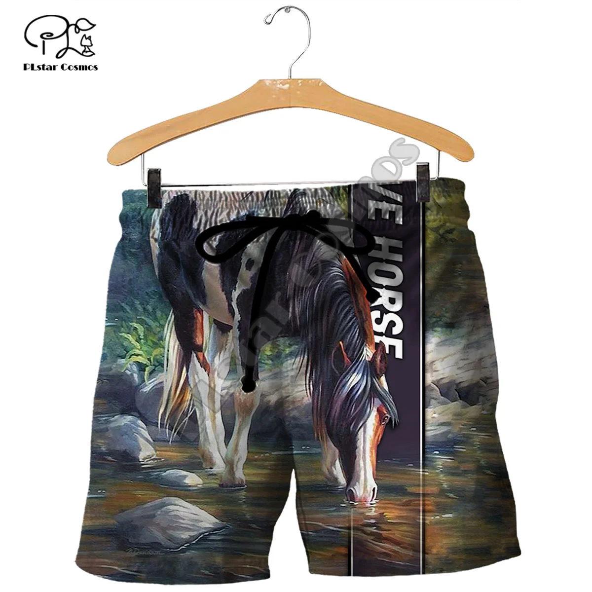 

PLstar Cosmos Animal Love Horse Colorful Retro NewFashion 3Dprint Men/Women Unisex Summer Funny Casual Beach Short Pants M1