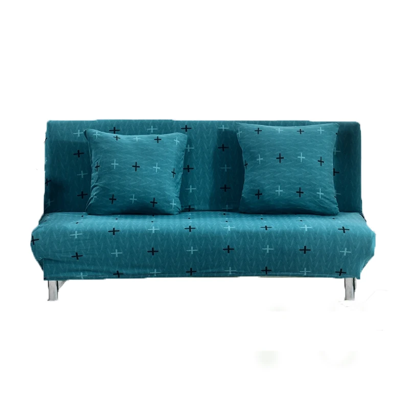 Эластичный чехол для дивана кровати без подлокотников Двухцветный эластичный из