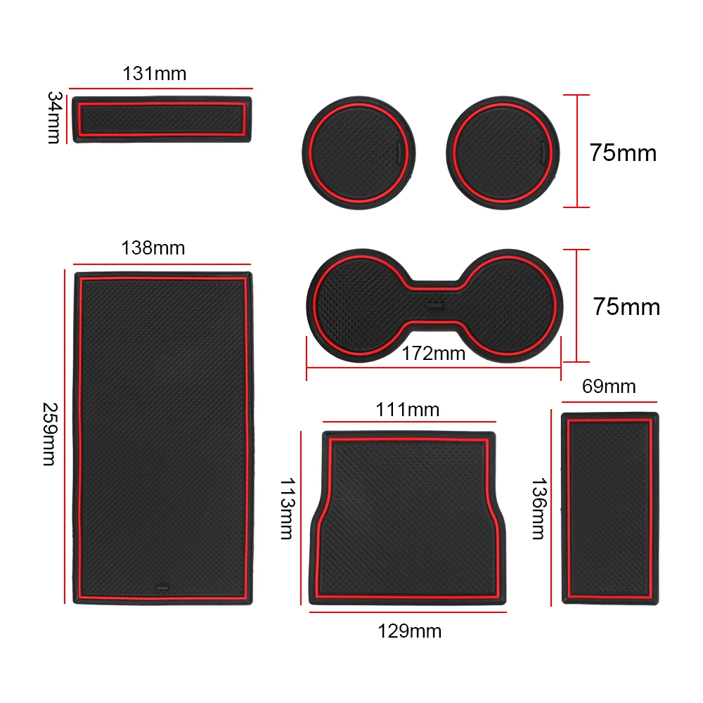 

Car Console Wrap Mat Auto Interior Accessories Anti Slip Mat For Tesla Model 3 Gate Slot Center Protective Cup Holder Pads